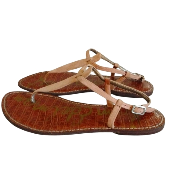 Sam Edelman T-Strap Suede Thong Gigi Sandal in Nude Size 8 - Picture 3 of 9